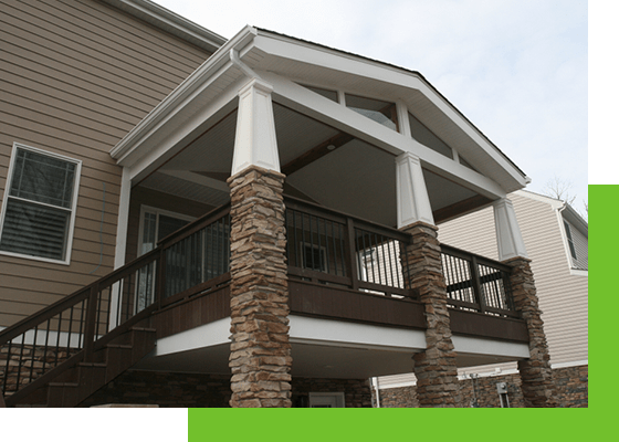 House Deck With Stone Columns